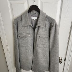 Reiss Men's Gray Wool Zip Jacket